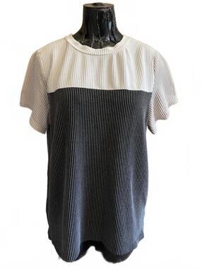 DOKOTOO Colorblock Short Sleeve Knit Top